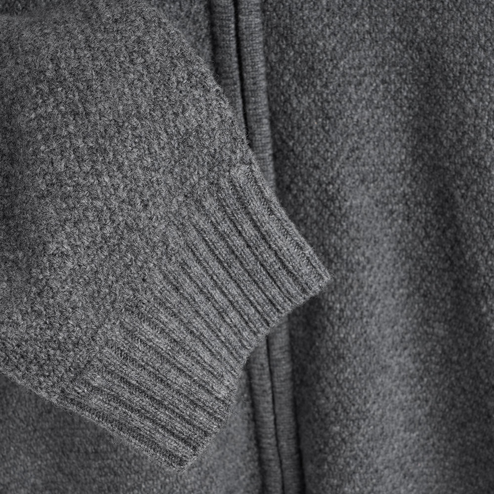 Mens Oaken Merino Full Zip Sweater (Grey)