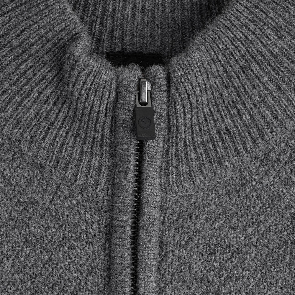 Mens Oaken Merino Full Zip Sweater (Grey)