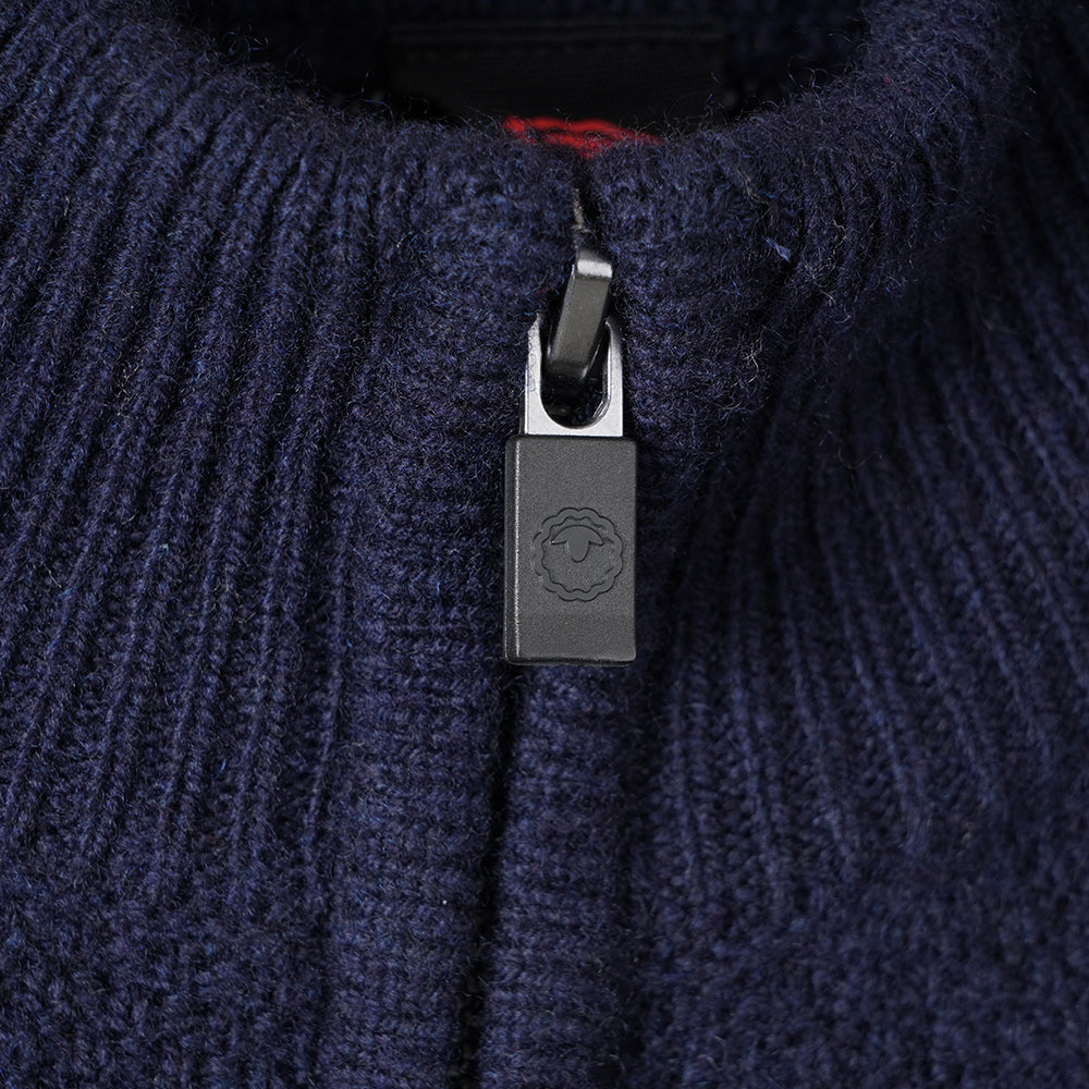 Mens Oaken Merino Full Zip Sweater (Navy)