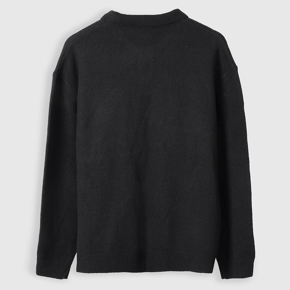 Mens Solace Merino Polo Sweater (Black)