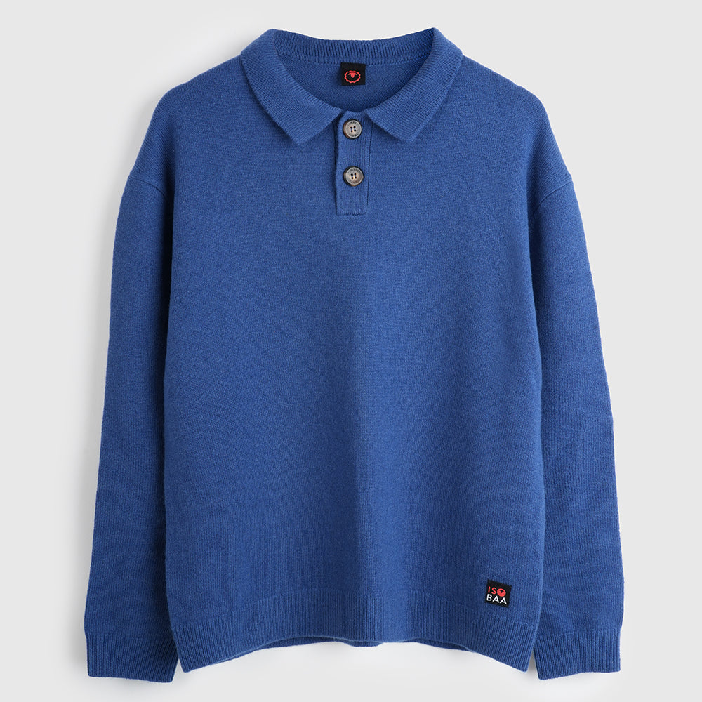 Mens Solace Merino Polo Sweater (Denim)