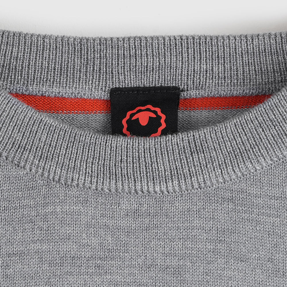 Mens Woolsey Merino Crew Sweater (Charcoal/Orange)