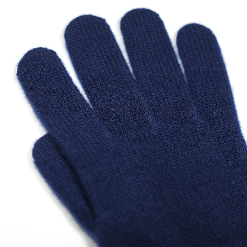 Merino 6gg Knitted Gloves (Navy)