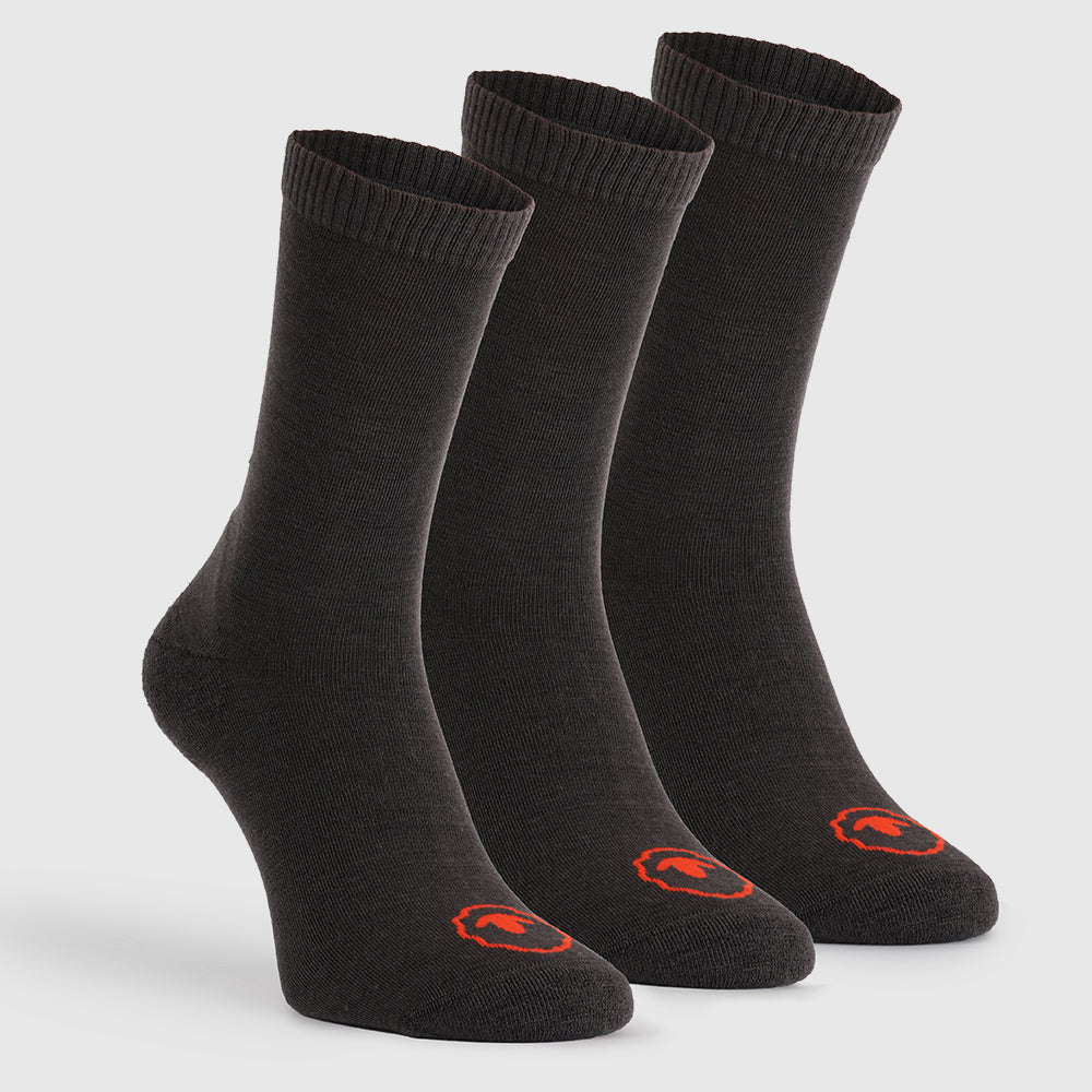 Merino Blend Everyday Socks (3 Pack - Chocolate)
