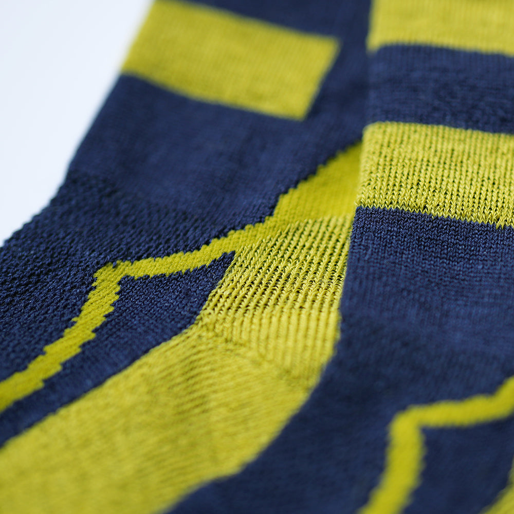 Merino Blend Ski Socks (Navy/Lime)