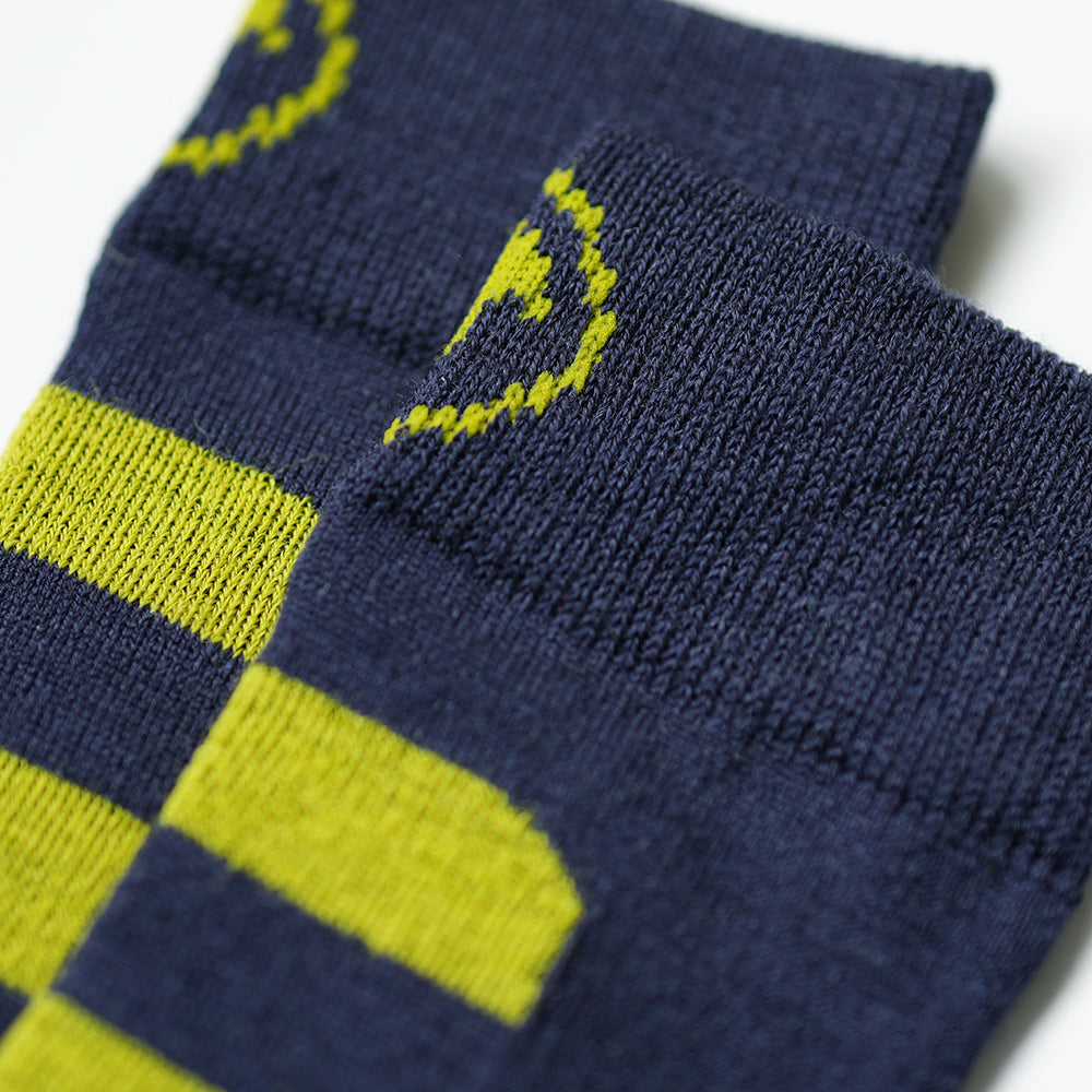 Merino Blend Ski Socks (Navy/Lime)