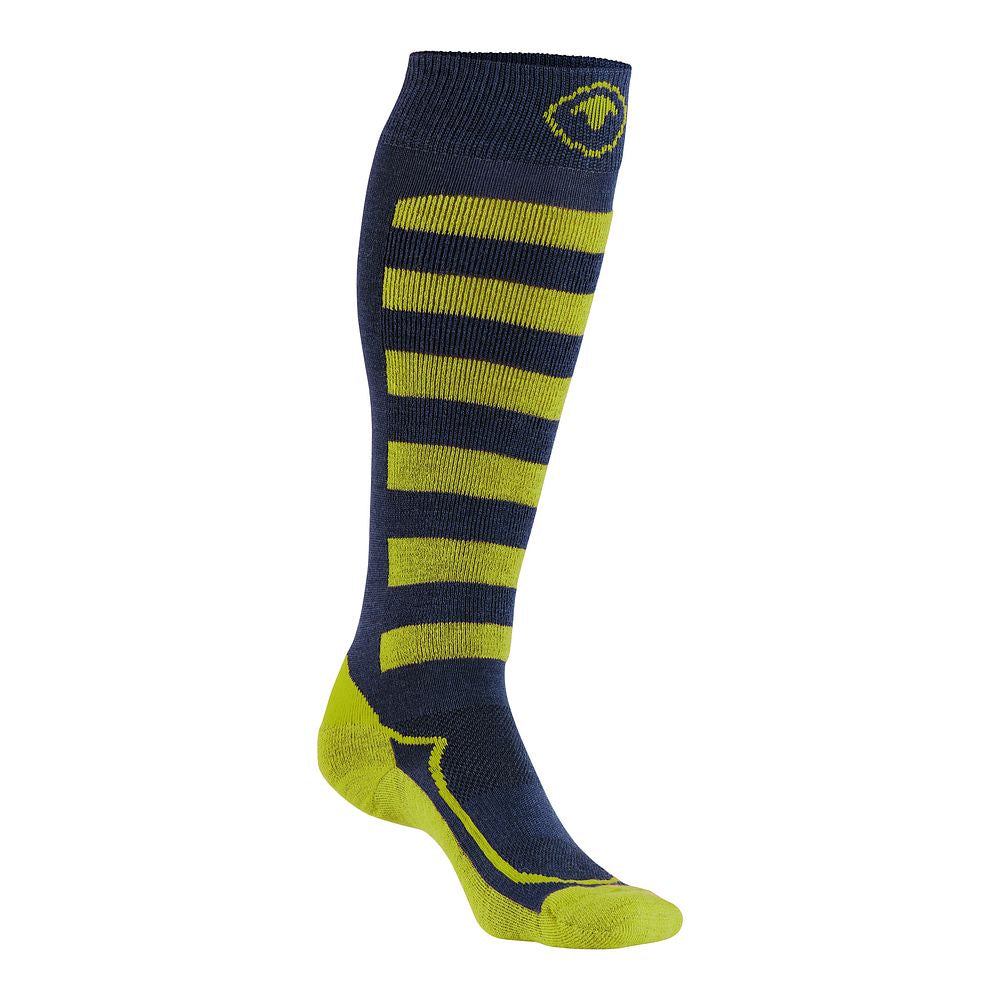 Merino Blend Ski Socks (Navy/Lime)