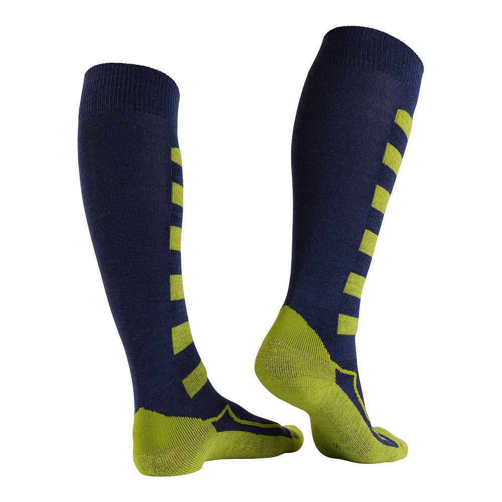 Merino Blend Ski Socks (Navy/Lime)