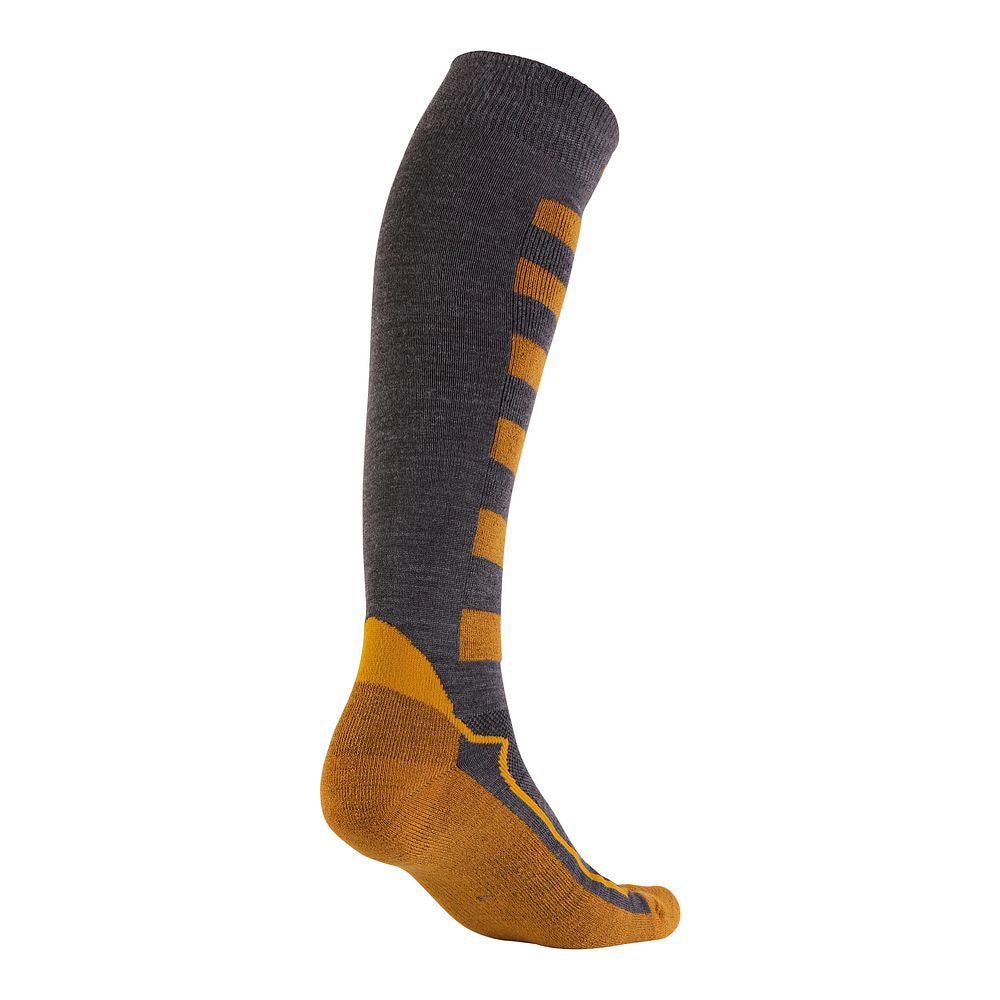 Merino Blend Ski Socks (Smoke Melange/Mustard)