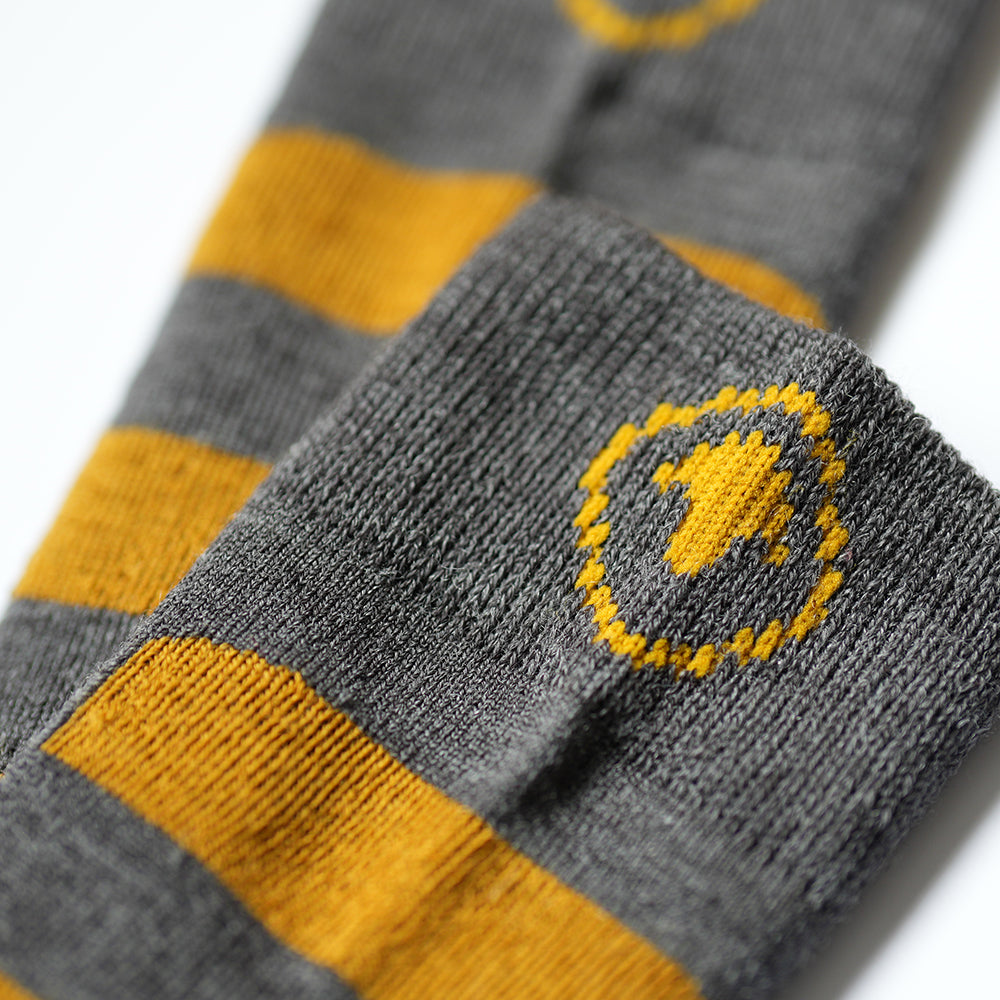Merino Blend Ski Socks (Smoke Melange/Mustard)