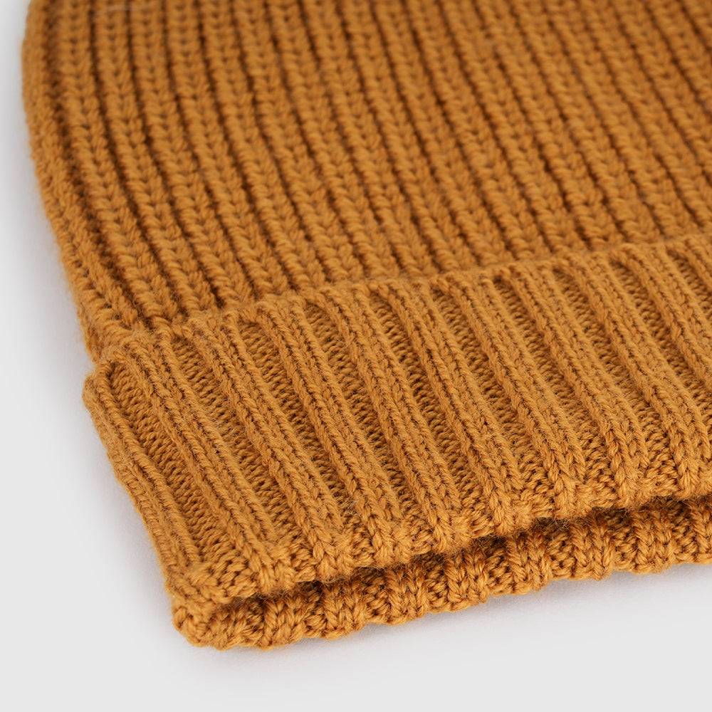 Merino Fisherman Beanie (Mustard)