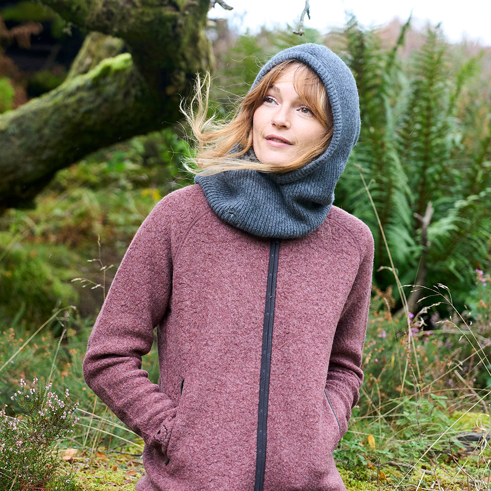 Merino-Strickkapuze (Smoke)