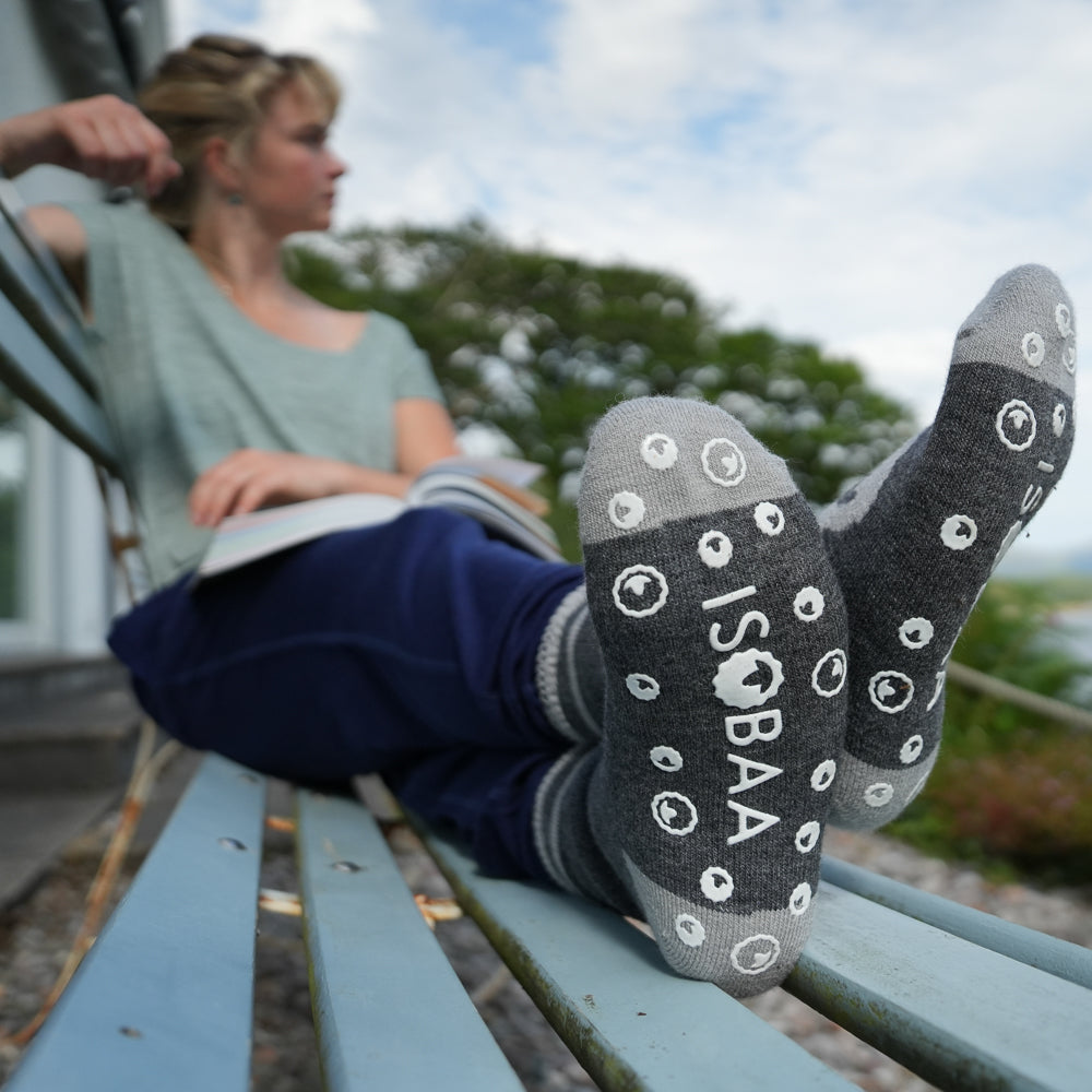 Merino Slipper Socks (Smoke)