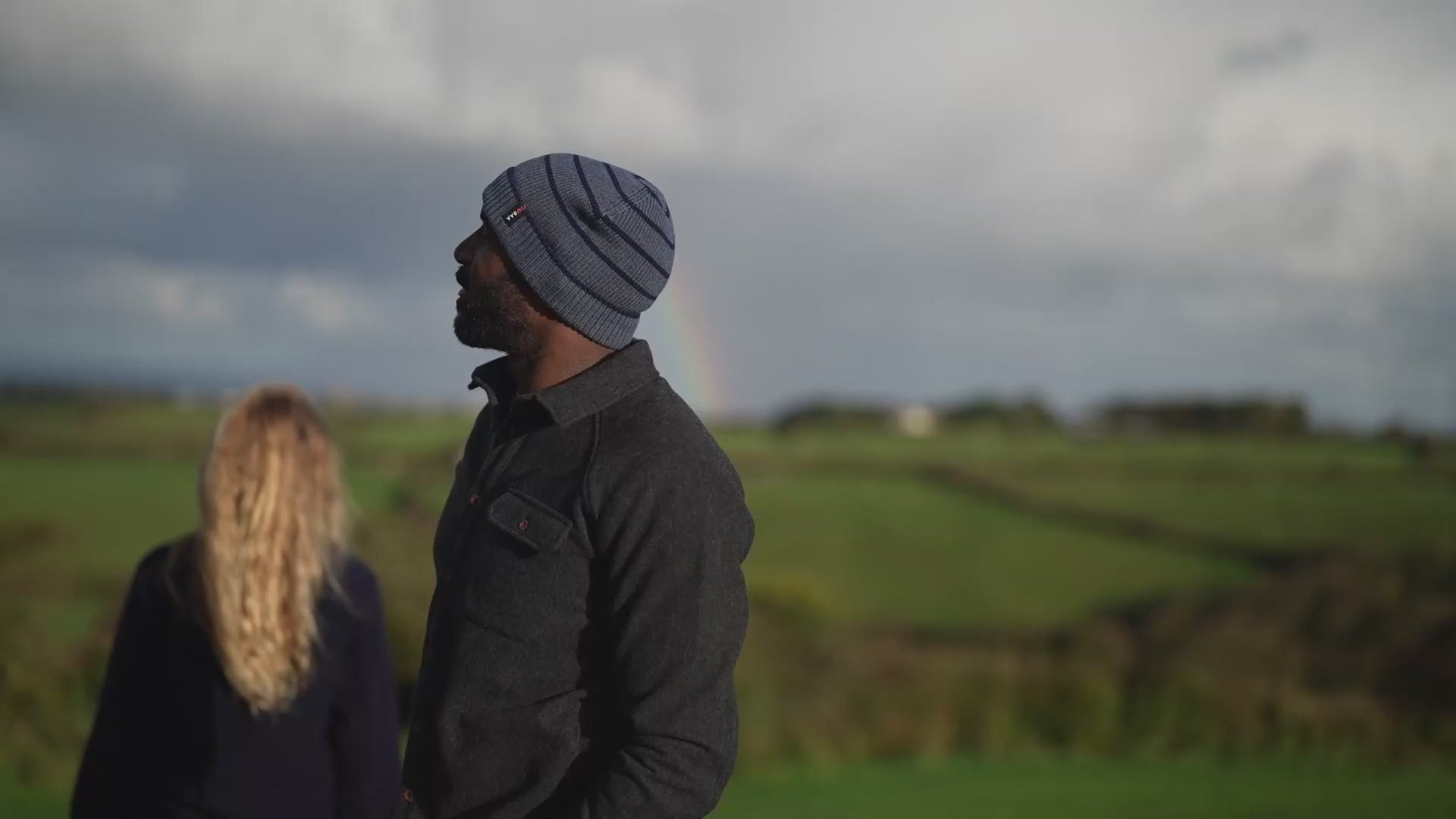 Isobaa | Merino Stripe Beanie (Denim/Navy) | Wrap yourself in cosy warmth with Isobaa's Merino beanie. | align: 20% 0%