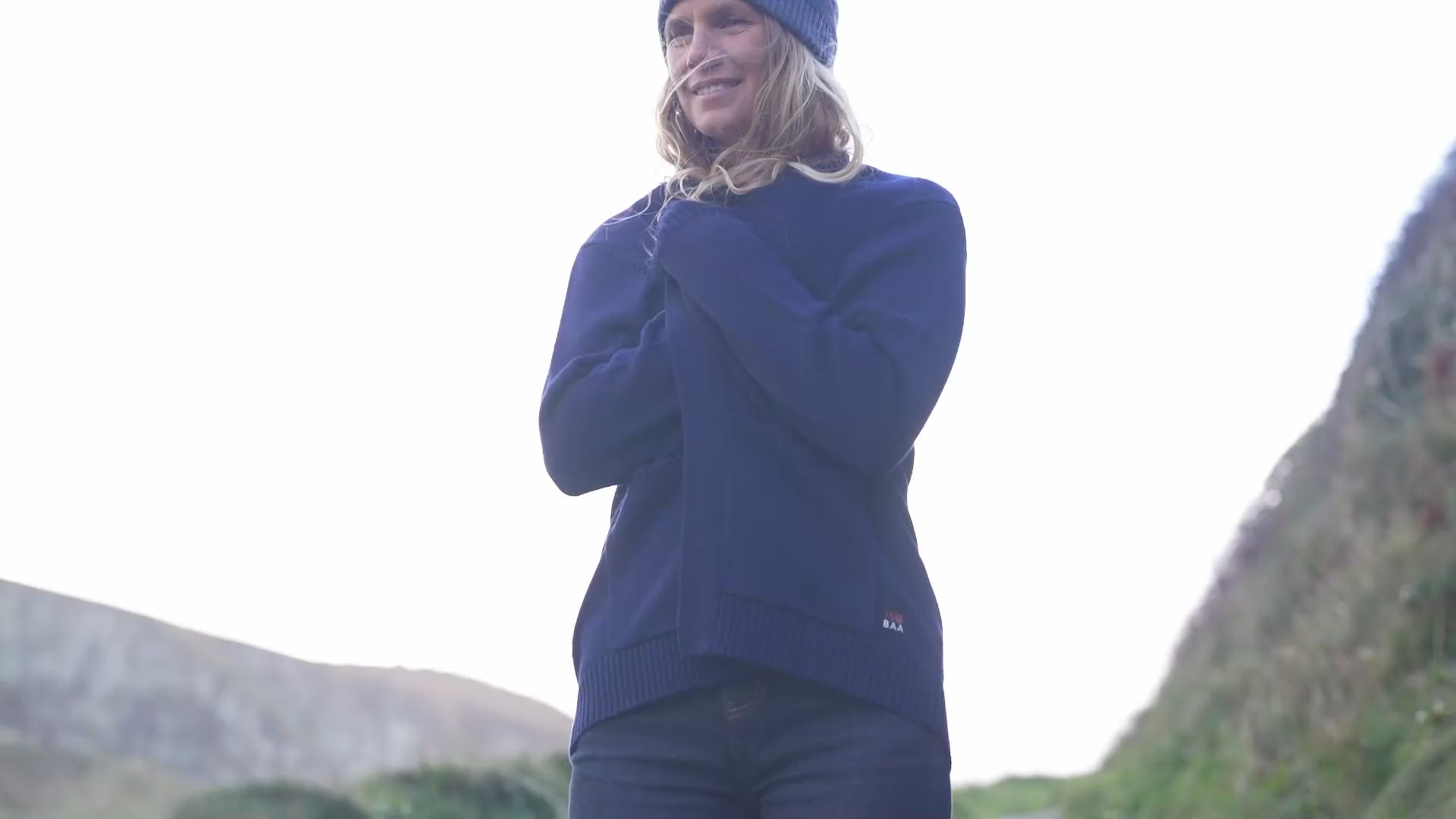 Isobaa | Womens Merino Open Cardigan (Navy) | Wrap yourself in pure comfort with Isobaa's extra-fine Merino cardigan. | align: 50% 45% | Model: Amy