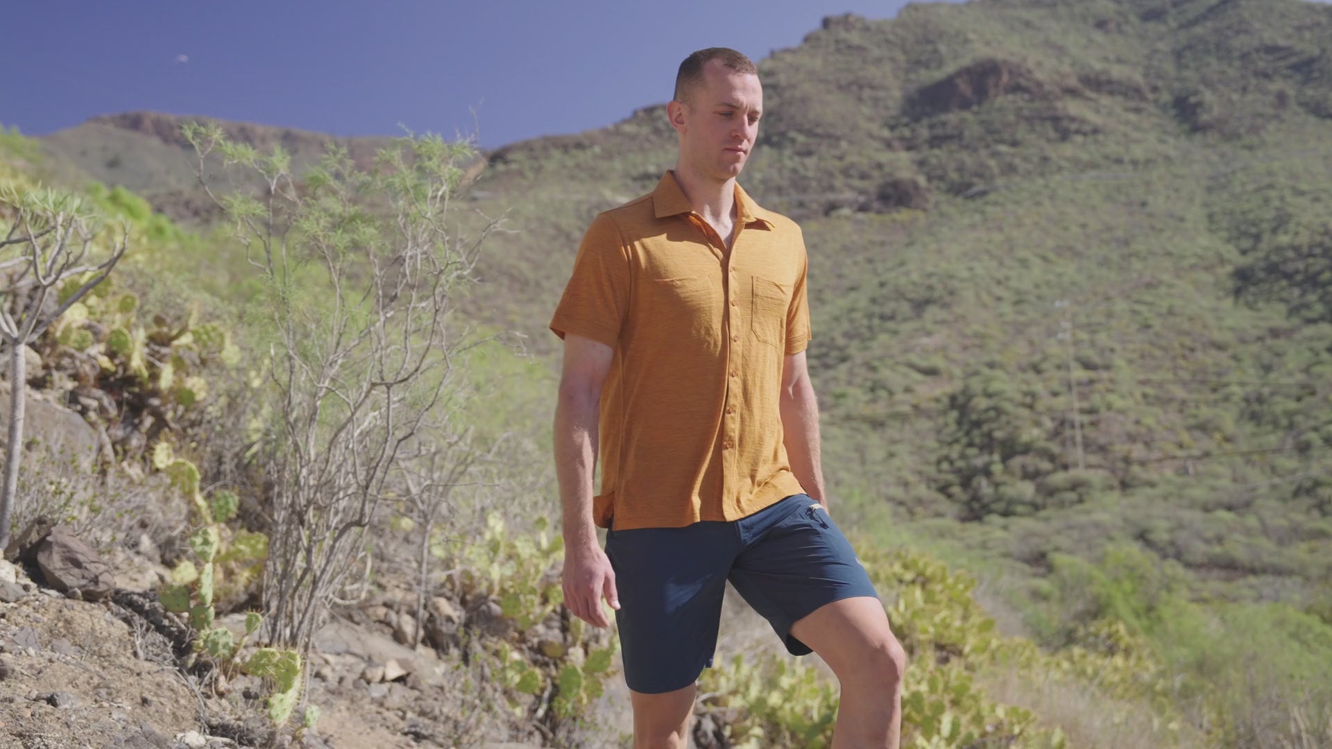 Mens 120 Ultrafine SS Shirt (Spice) | align: 65% 20% | Model: Barnaby