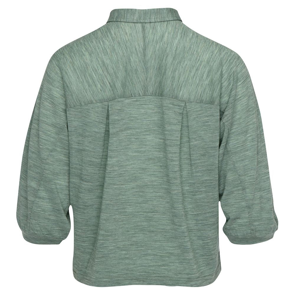 Womens 120 Ultrafine Cropped Blouse (Agave)
