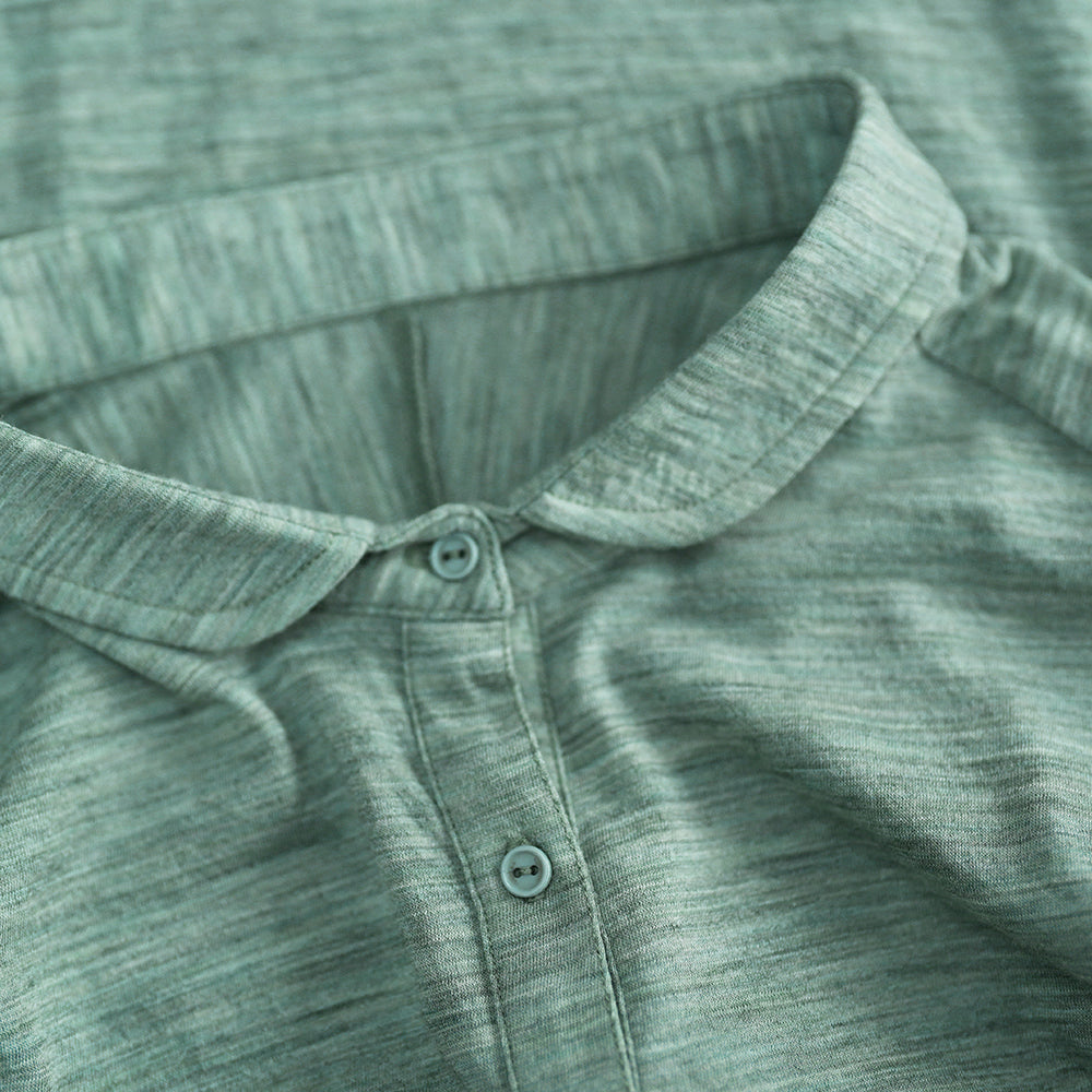 Womens 120 Ultrafine Cropped Blouse (Agave)