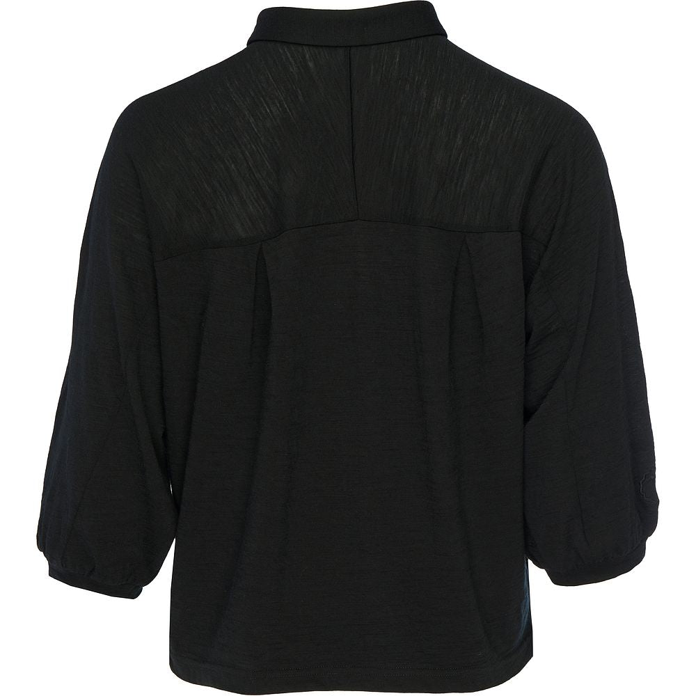 Womens 120 Ultrafine Cropped Blouse (Black)