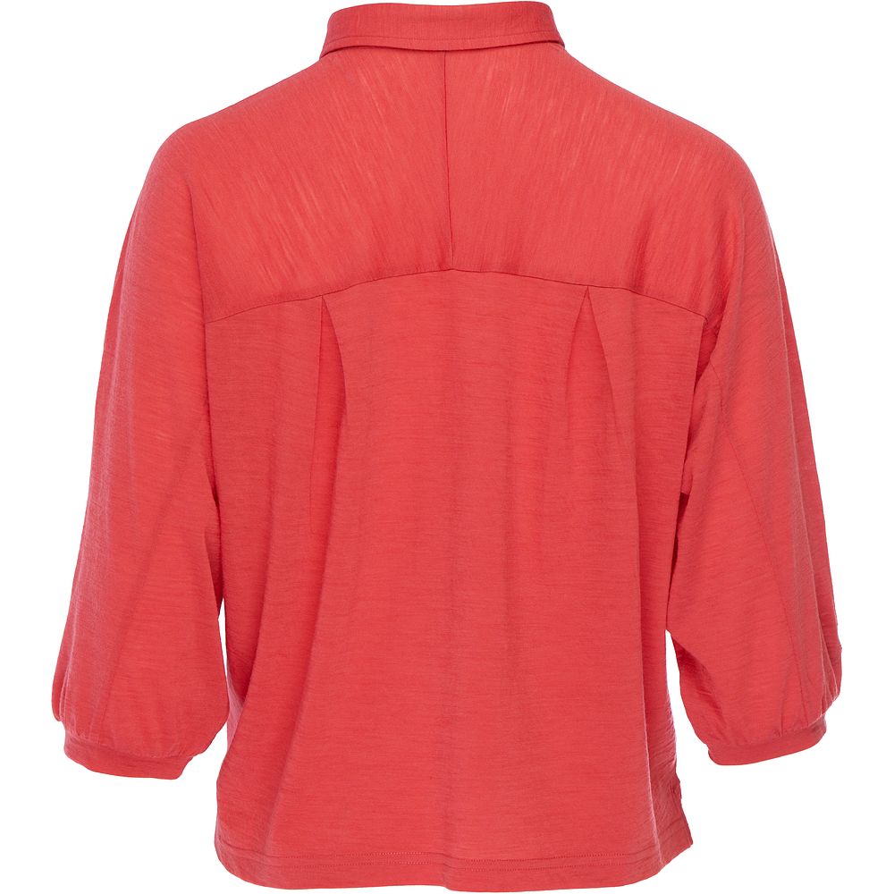 Womens 120 Ultrafine Cropped Blouse (Coral)