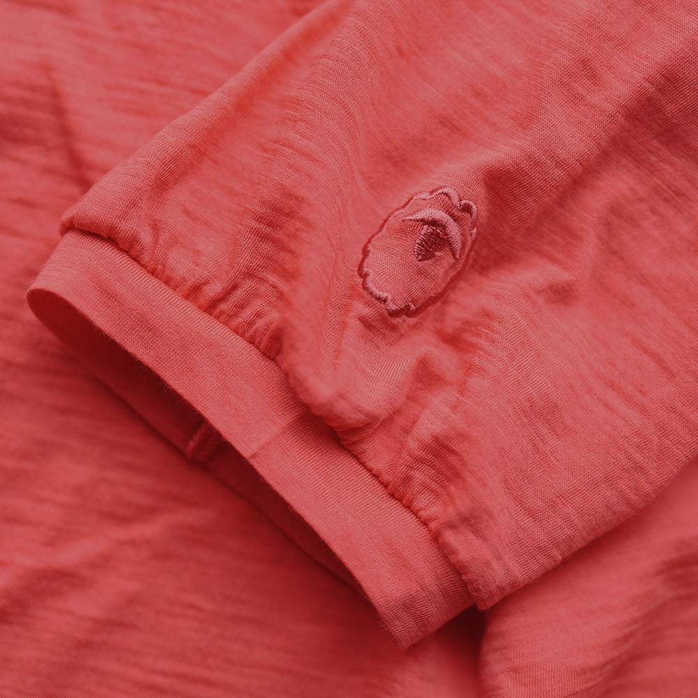 Womens 120 Ultrafine Cropped Blouse (Coral)