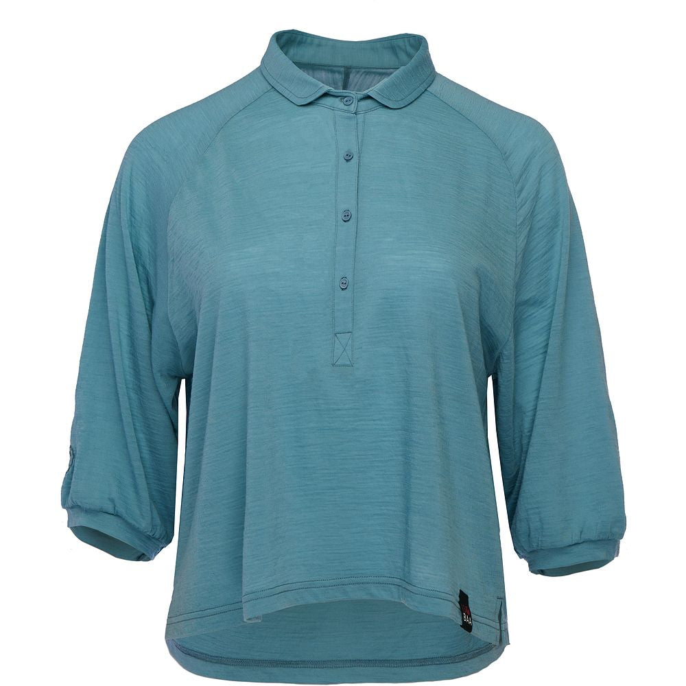 Womens 120 Ultrafine Cropped Blouse (Lagoon)