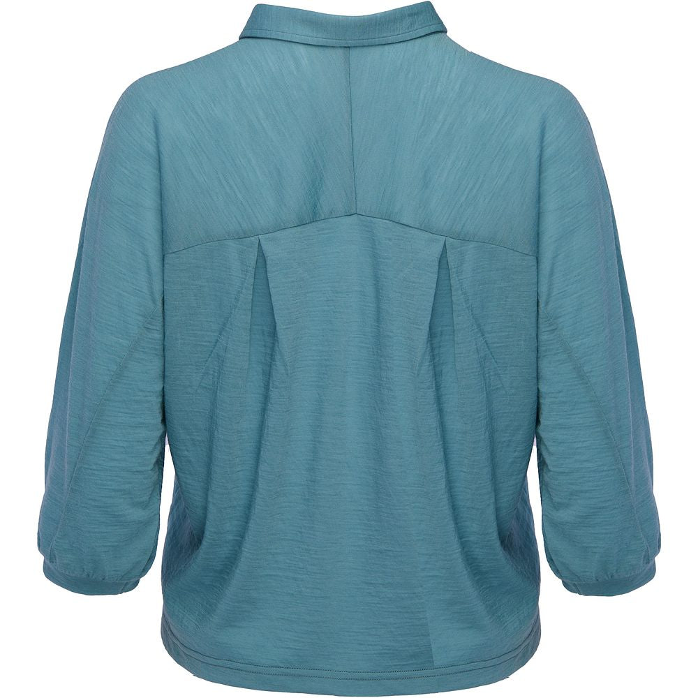 Womens 120 Ultrafine Cropped Blouse (Lagoon)