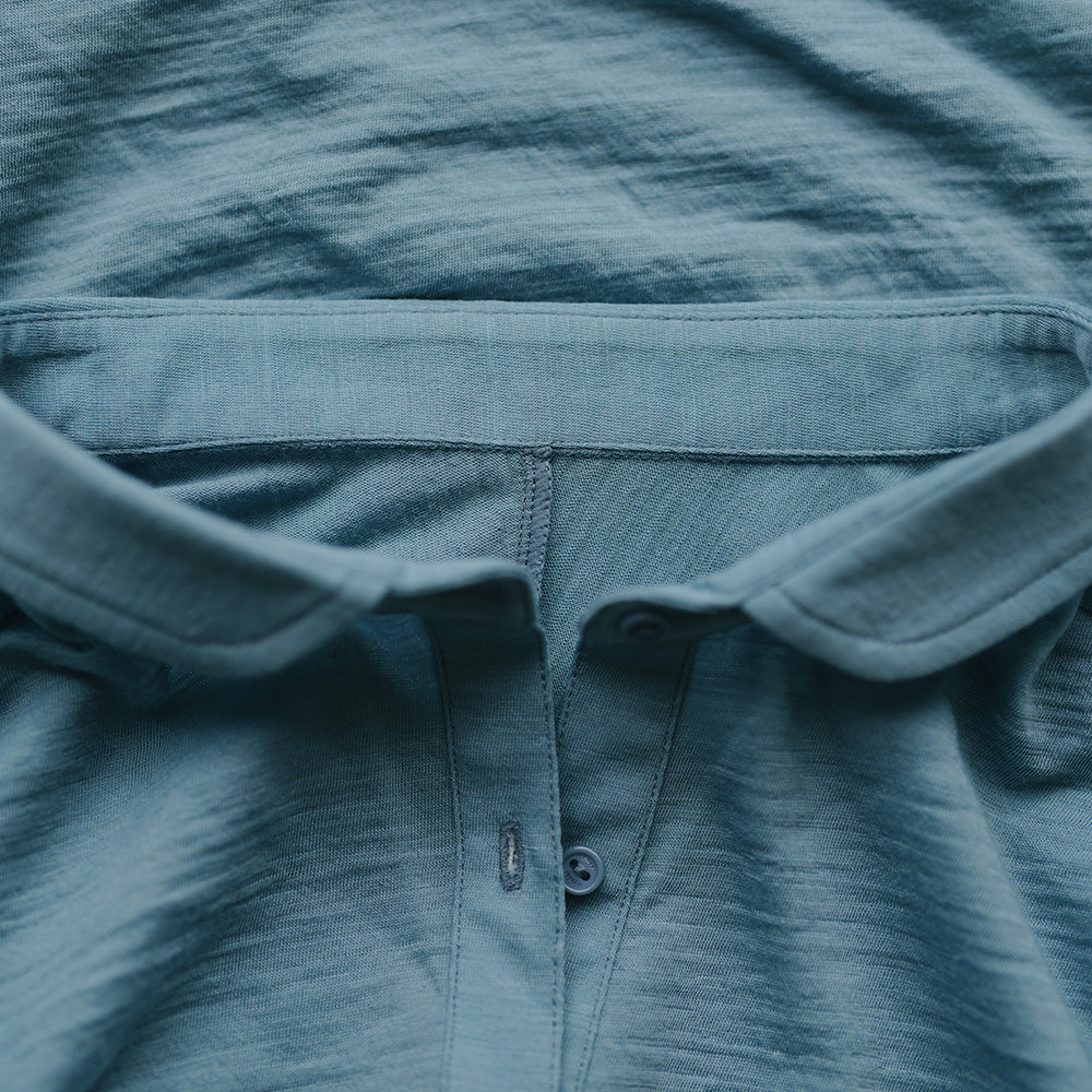 Womens 120 Ultrafine Cropped Blouse (Lagoon)