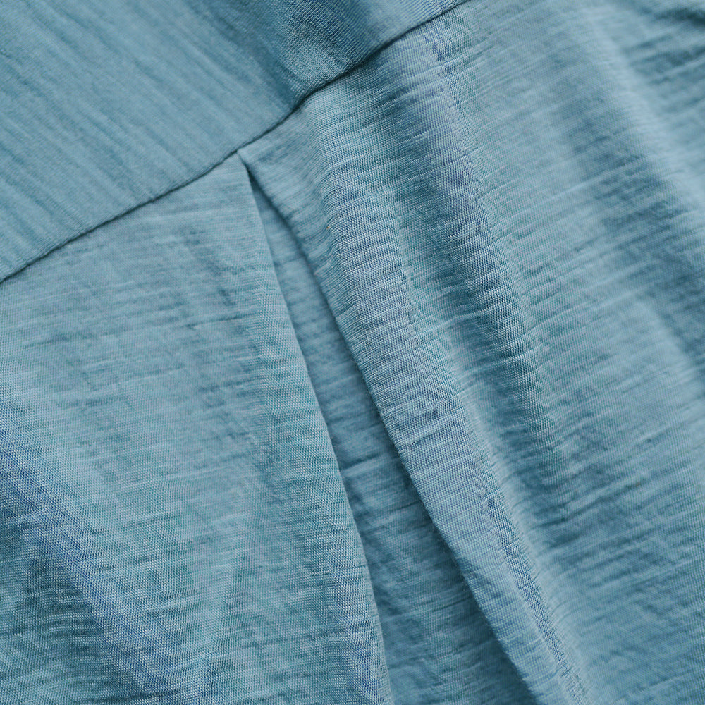 Womens 120 Ultrafine Cropped Blouse (Lagoon)