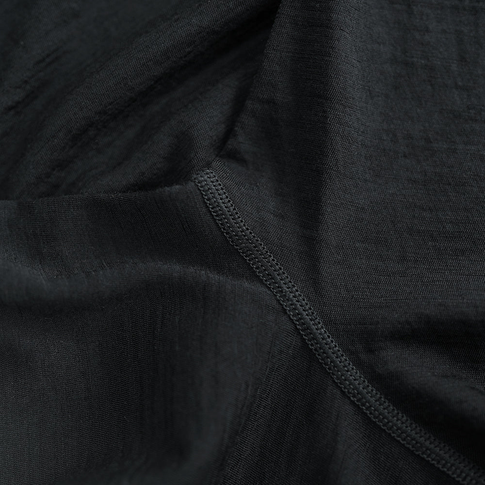 Womens 120 Ultrafine LS Crew (Black)