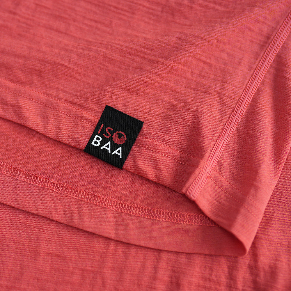 Womens 120 Ultrafine LS Crew (Coral)