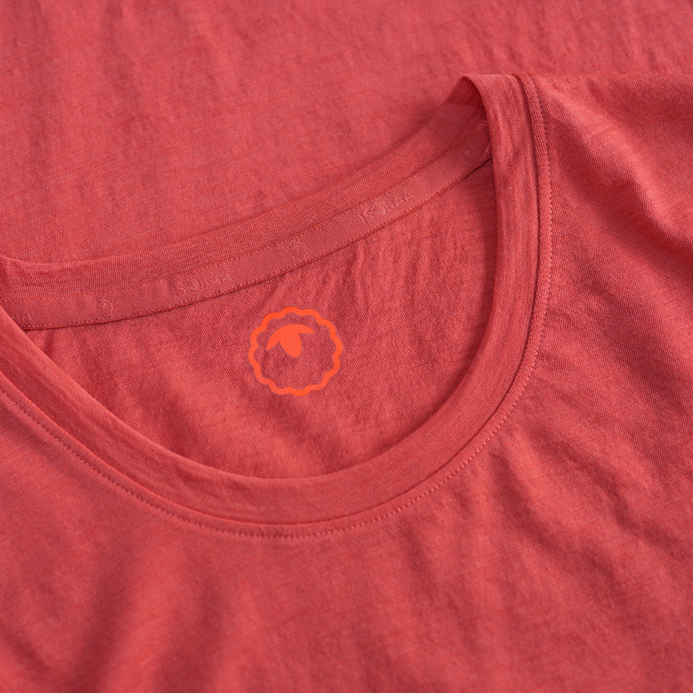 Womens 120 Ultrafine LS Crew (Coral)