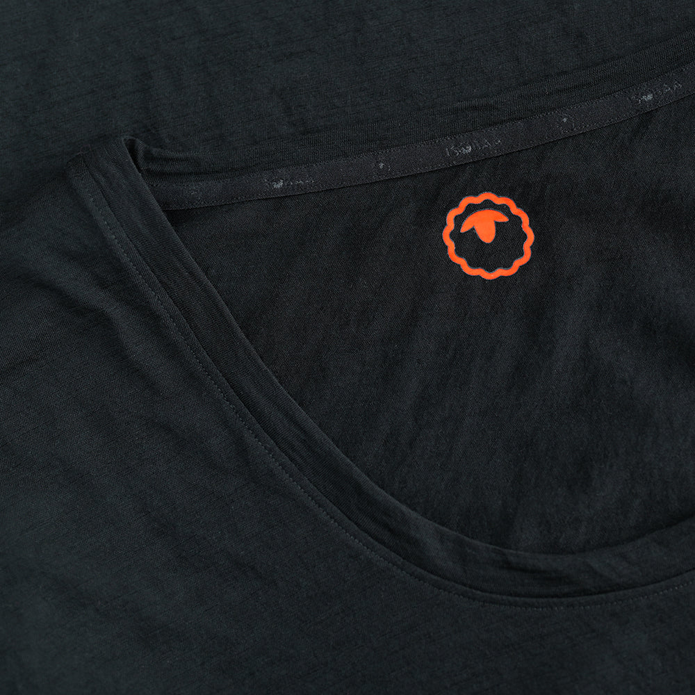 Womens 120 Ultrafine SS Scoop Top (Black)