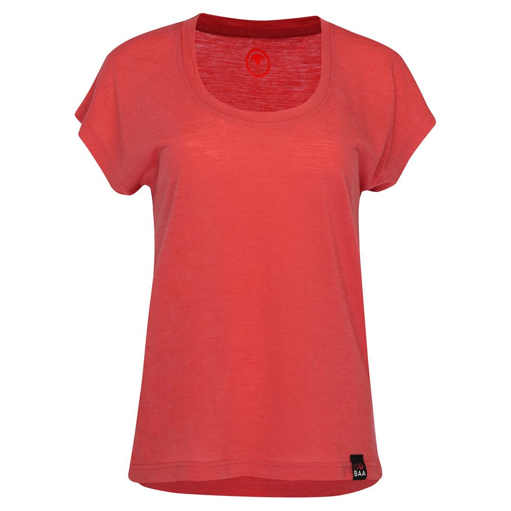 Womens 120 Ultrafine SS Scoop Top (Coral)