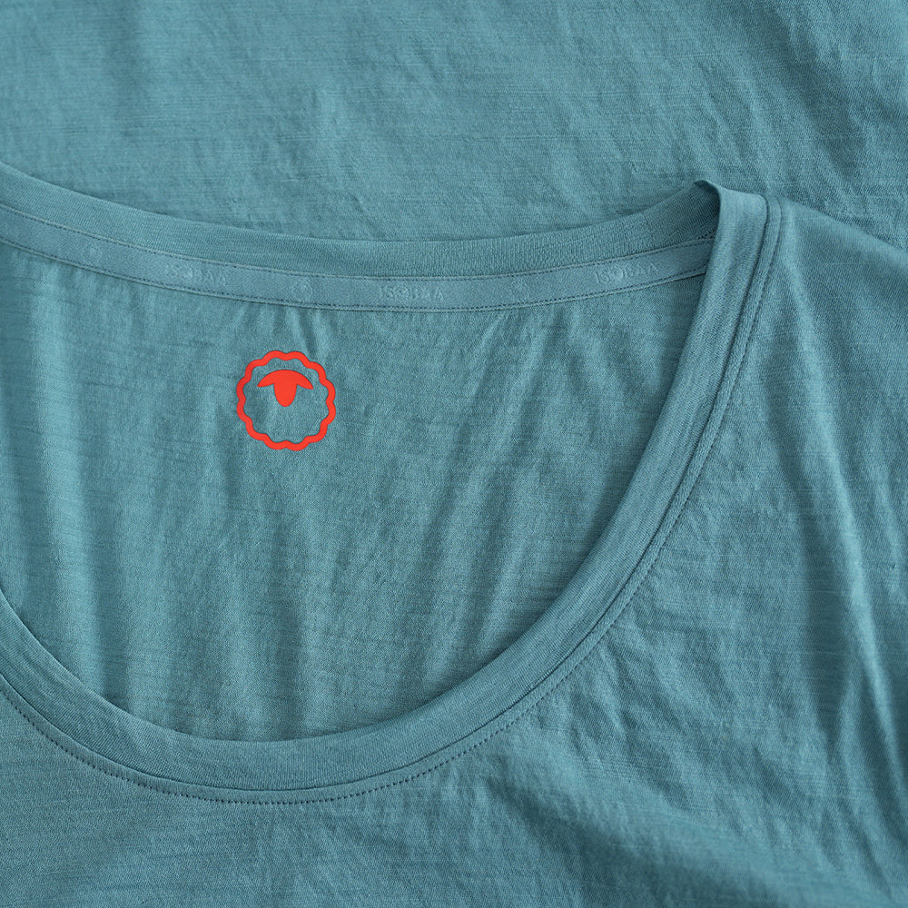 Womens 120 Ultrafine SS Scoop Top (Lagoon)