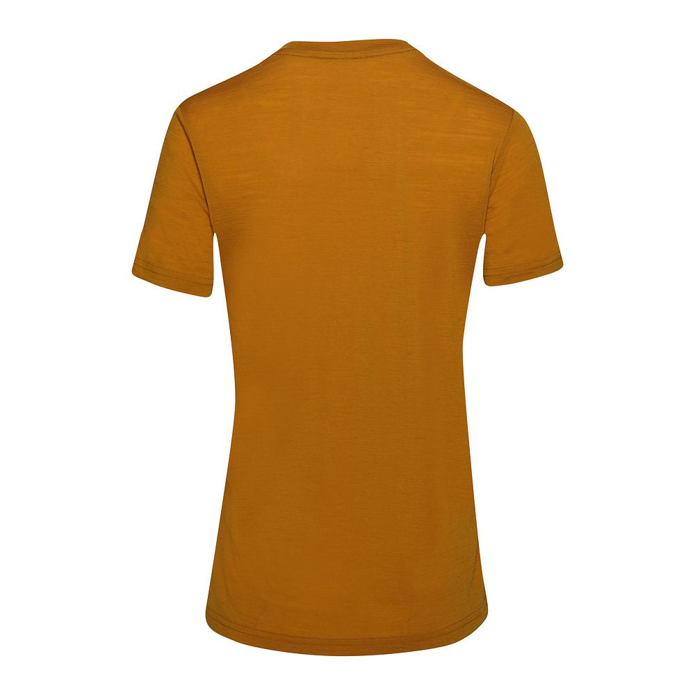 Isobaa Womens Merino 150 Sunset T-Shirt (Mustard/Navy)