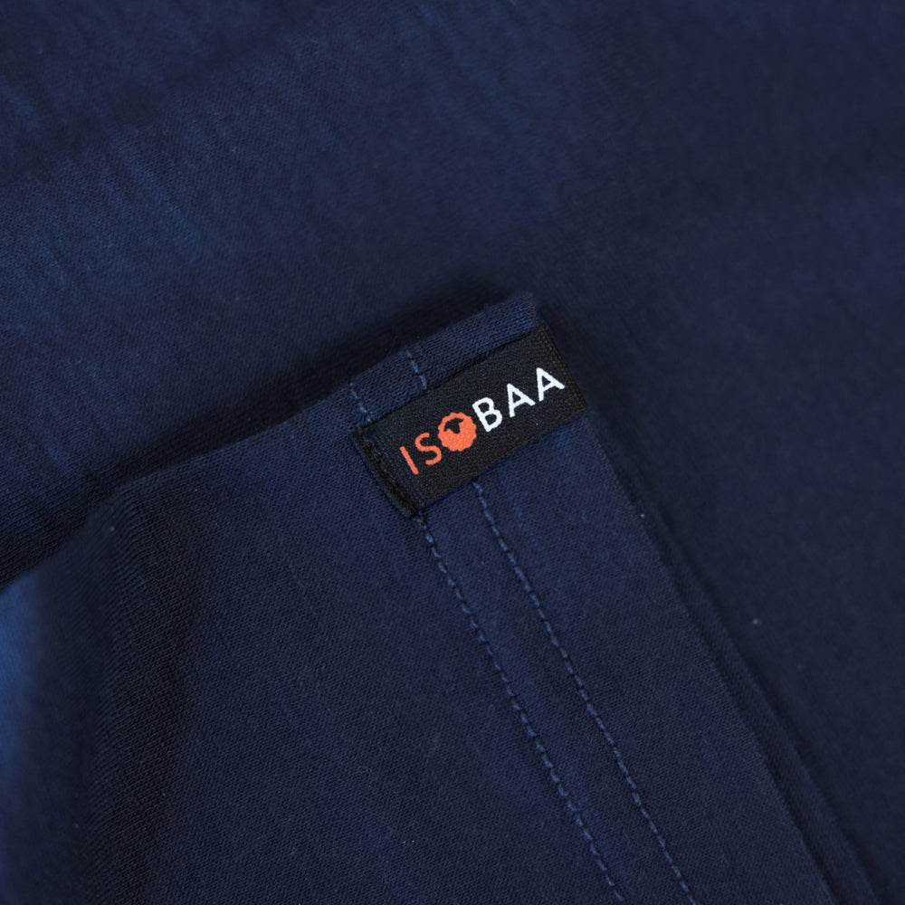 Isobaa Womens Merino 150 Sunset T-Shirt (Navy/White)