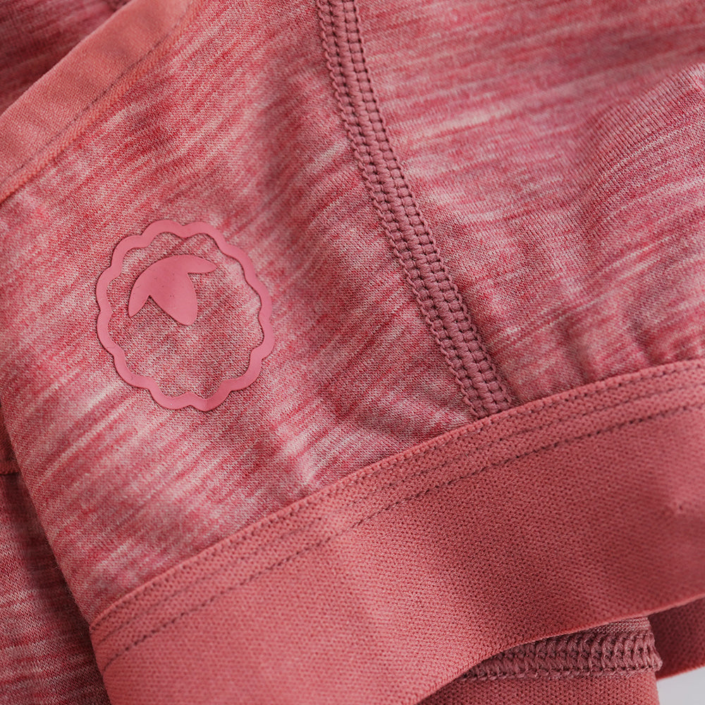 Womens Merino Blend 160 Crop Top (Blush Melange)