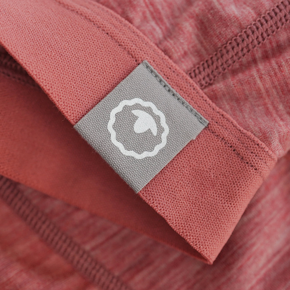 Womens Merino Blend 160 Crop Top (Blush Melange)