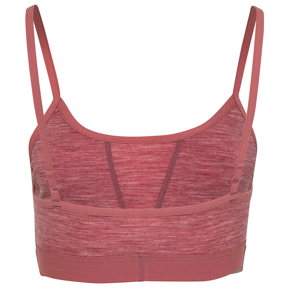 Womens Merino Blend 160 Crop Top (Blush Melange)