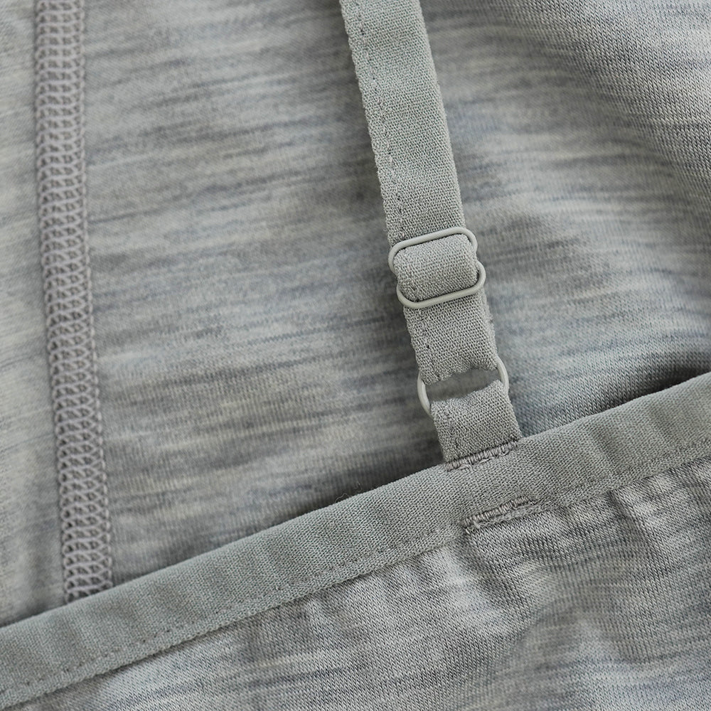 Womens Merino Blend 160 Crop Top (Cloud Melange)