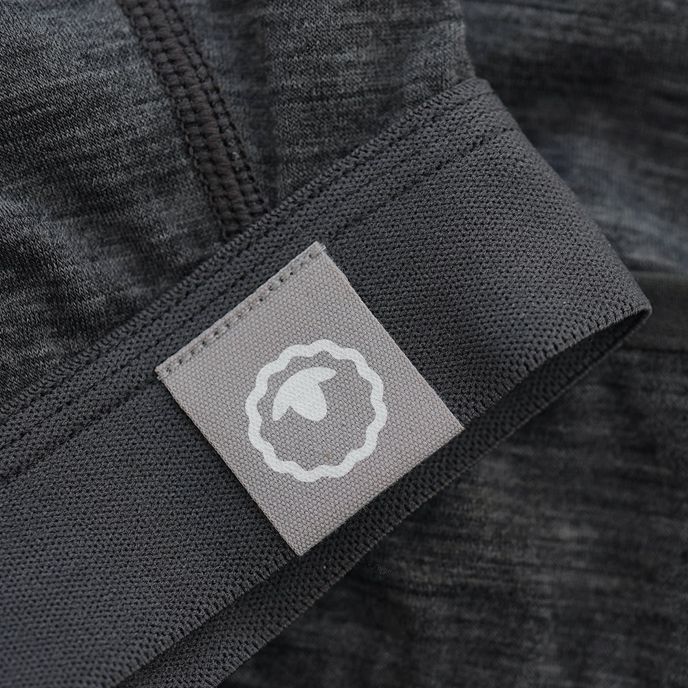 Womens Merino Blend 160 Crop Top (Smoke Melange)