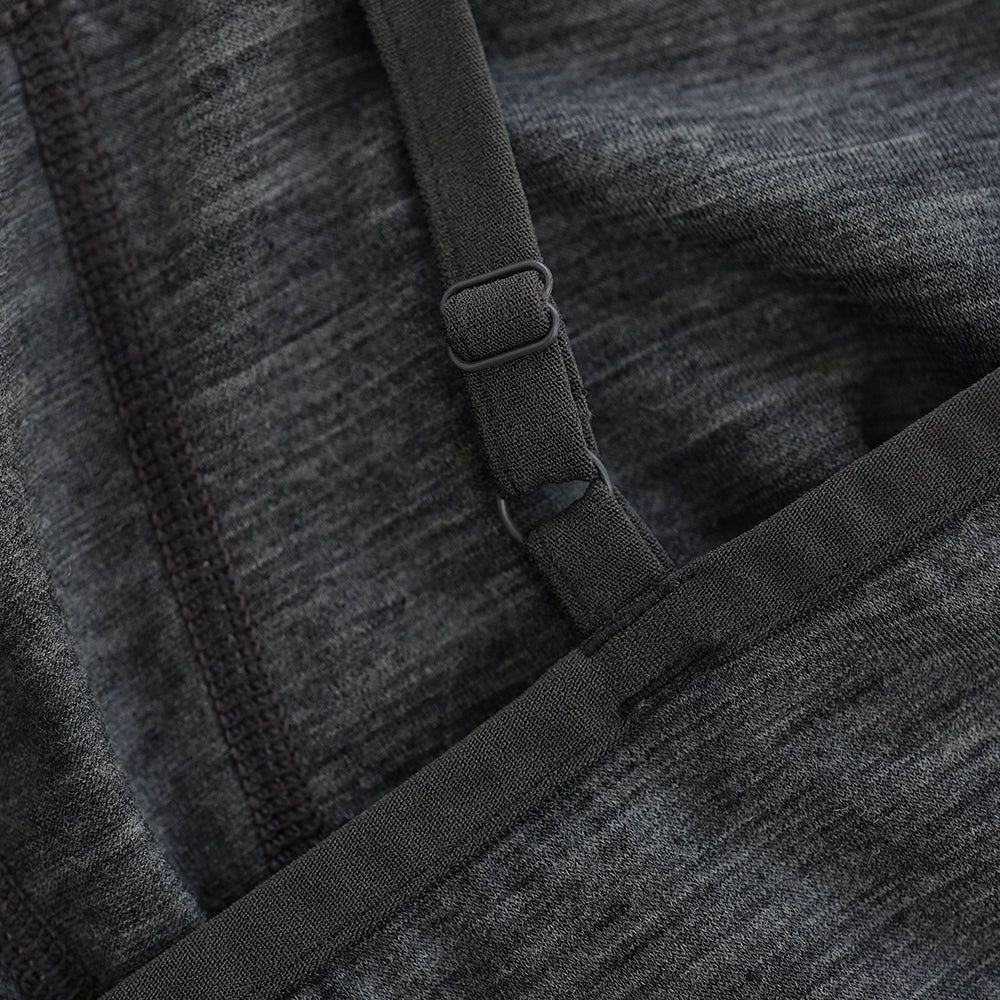 Womens Merino Blend 160 Crop Top (Smoke Melange)