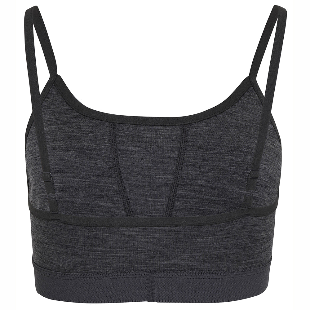 Womens Merino Blend 160 Crop Top (Smoke Melange)