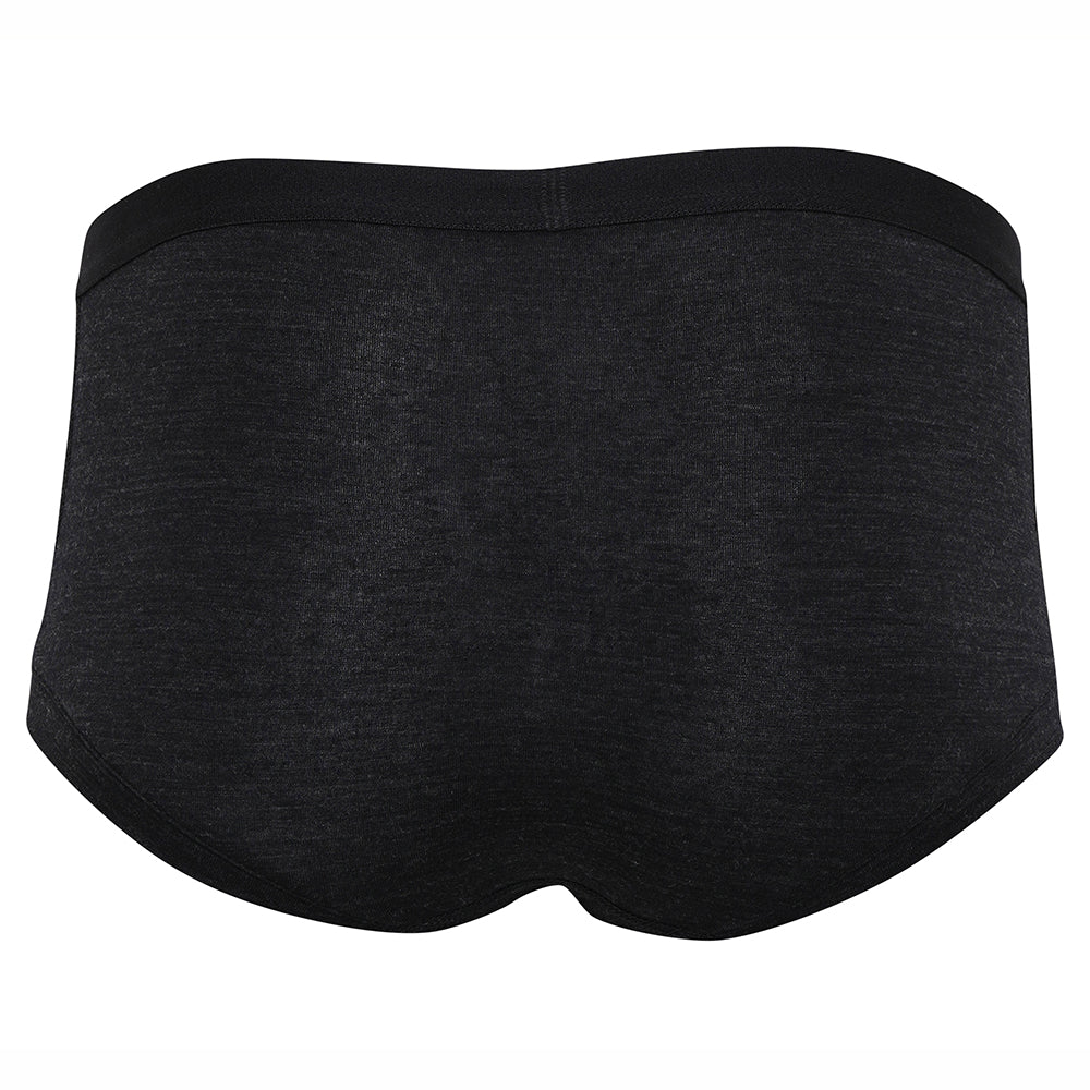 Womens Merino Blend 160 Hipster Knickers (Black Melange)