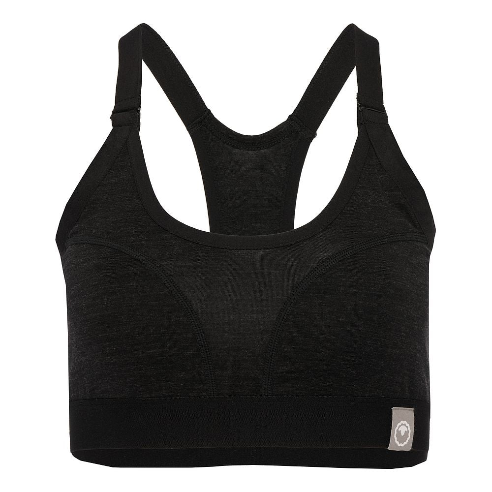 Womens 160 Racer Crop Top (Black Melange)