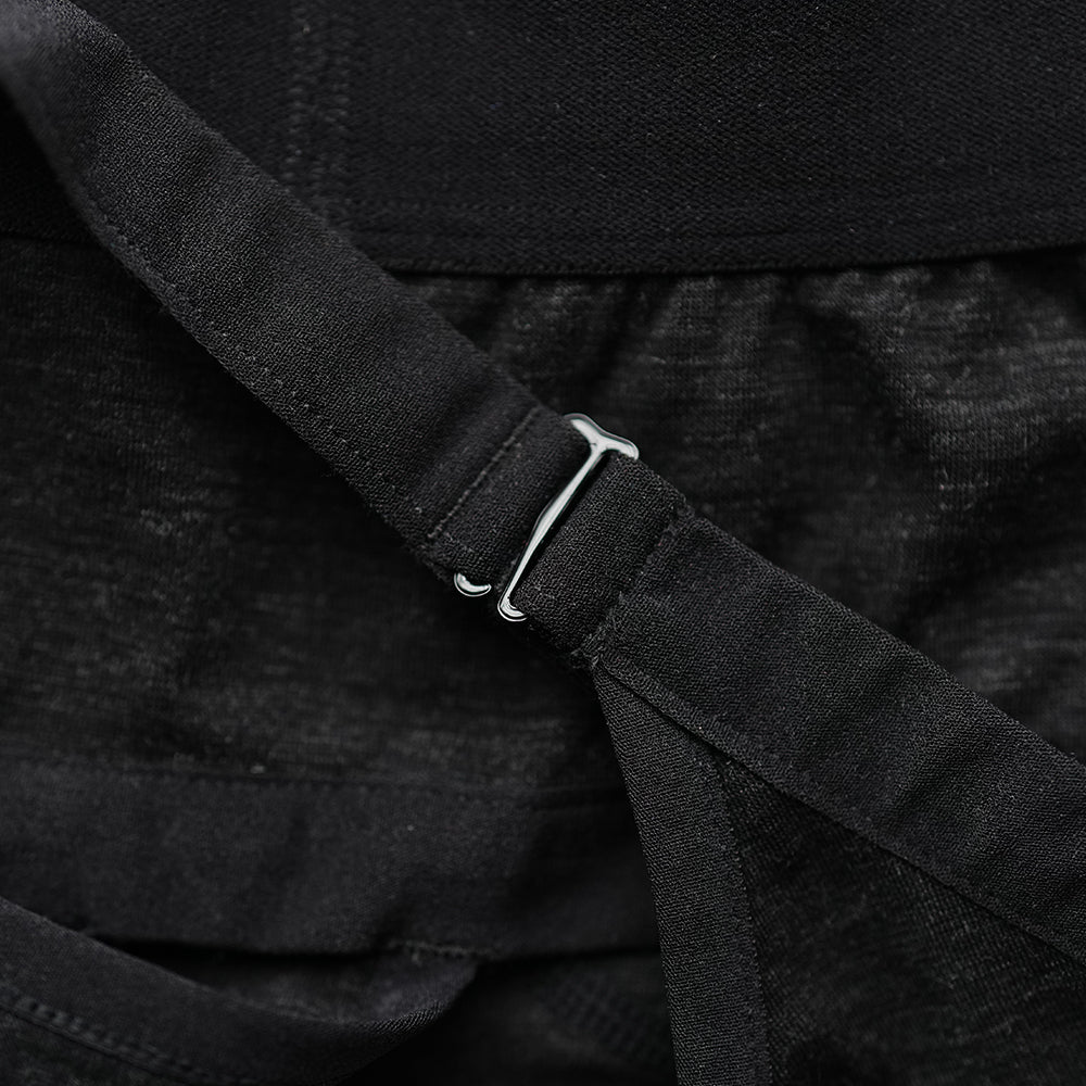 Womens 160 Racer Crop Top (Black Melange)