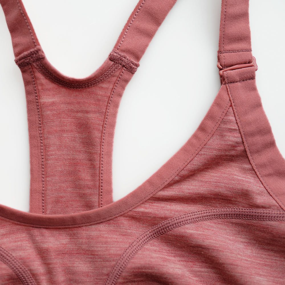 Womens 160 Racer Crop Top (Blush Melange)