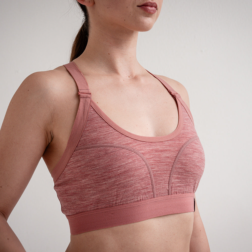 Womens 160 Racer Crop Top (Blush Melange) | Model: SS25-1