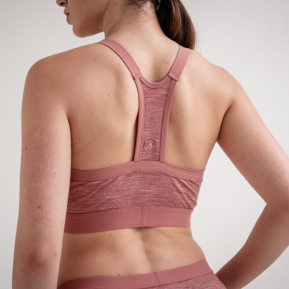 Womens 160 Racer Crop Top (Blush Melange) | Model: SS25-1